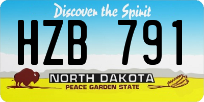 ND license plate HZB791