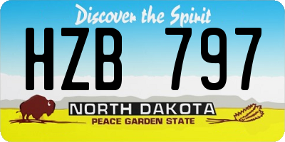 ND license plate HZB797