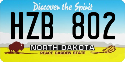 ND license plate HZB802