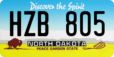 ND license plate HZB805