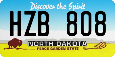 ND license plate HZB808