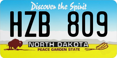 ND license plate HZB809