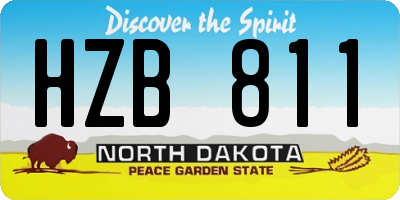ND license plate HZB811