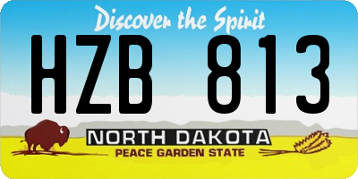 ND license plate HZB813