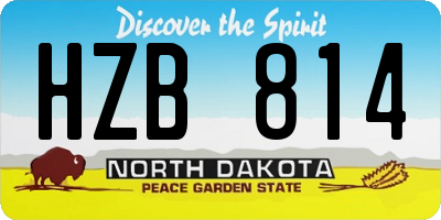 ND license plate HZB814