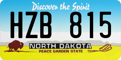 ND license plate HZB815