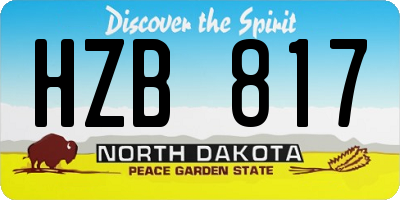 ND license plate HZB817