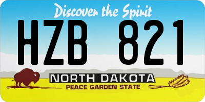 ND license plate HZB821