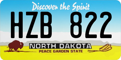 ND license plate HZB822