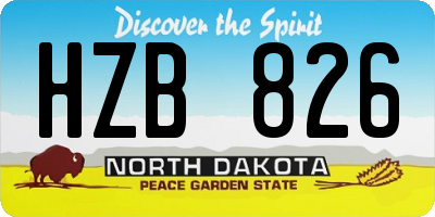 ND license plate HZB826