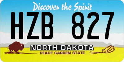 ND license plate HZB827