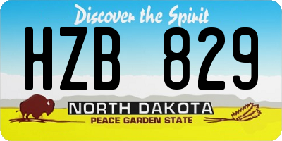 ND license plate HZB829