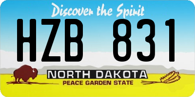 ND license plate HZB831
