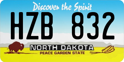 ND license plate HZB832