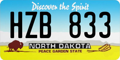 ND license plate HZB833