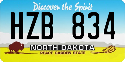 ND license plate HZB834