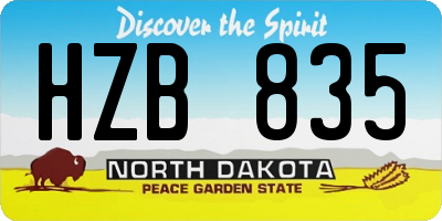 ND license plate HZB835