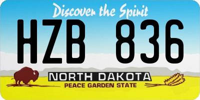 ND license plate HZB836