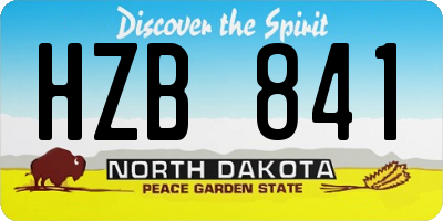 ND license plate HZB841