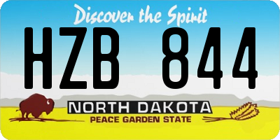 ND license plate HZB844