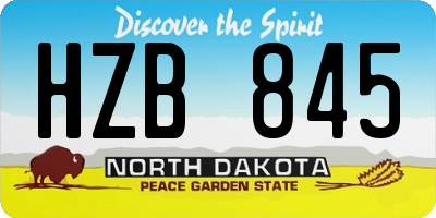 ND license plate HZB845