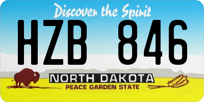 ND license plate HZB846