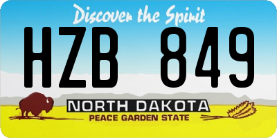 ND license plate HZB849