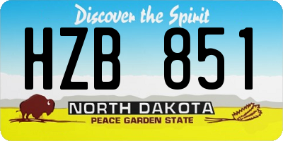 ND license plate HZB851