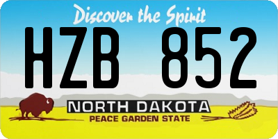ND license plate HZB852