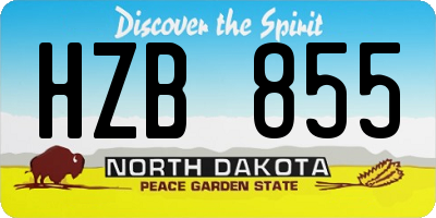 ND license plate HZB855