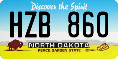 ND license plate HZB860