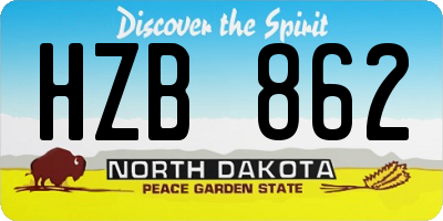 ND license plate HZB862