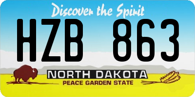 ND license plate HZB863