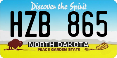 ND license plate HZB865