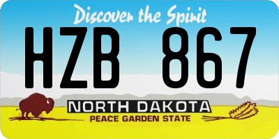 ND license plate HZB867