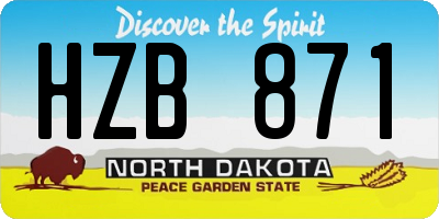 ND license plate HZB871