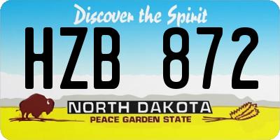 ND license plate HZB872