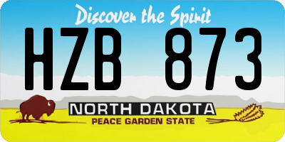 ND license plate HZB873