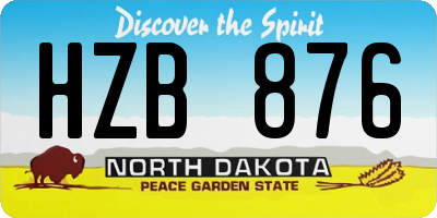 ND license plate HZB876