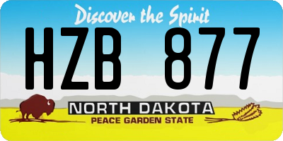 ND license plate HZB877