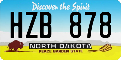ND license plate HZB878