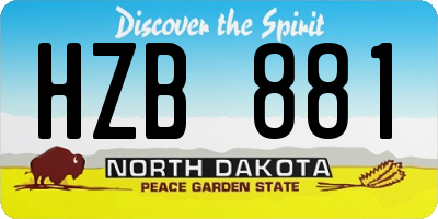 ND license plate HZB881
