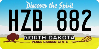 ND license plate HZB882