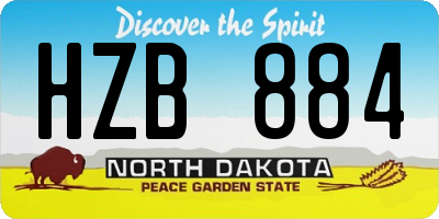 ND license plate HZB884