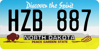 ND license plate HZB887