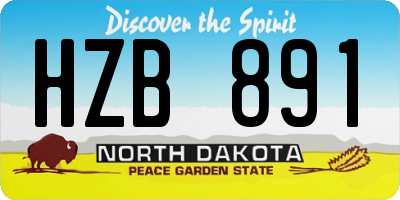 ND license plate HZB891