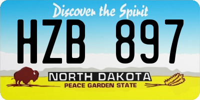 ND license plate HZB897