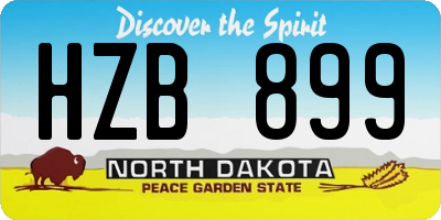 ND license plate HZB899