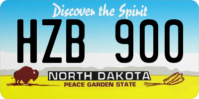 ND license plate HZB900