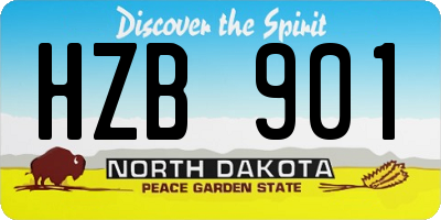 ND license plate HZB901